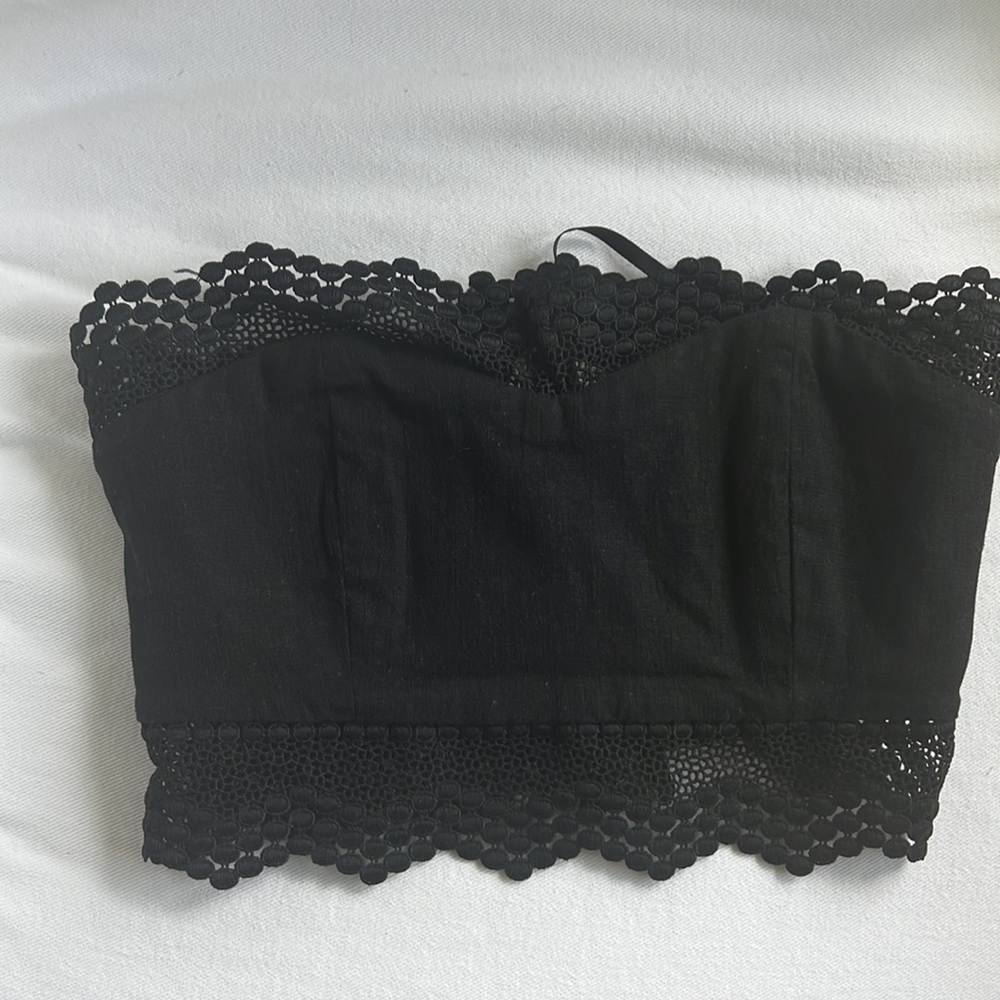 Linen little embroidered crop stone cold fox